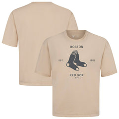 Boston Red Sox Levelwear Crossway Oversized Luxe Signature Knit T-Shirt | MLB New