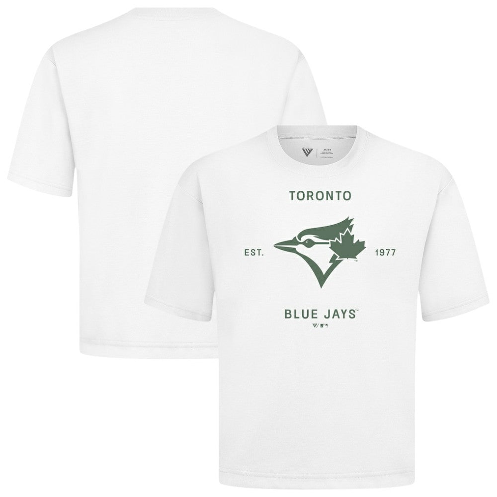 Toronto Blue Jays Levelwear Crossway Oversized Luxe Signature Knit T-Shirt | MLB Sale