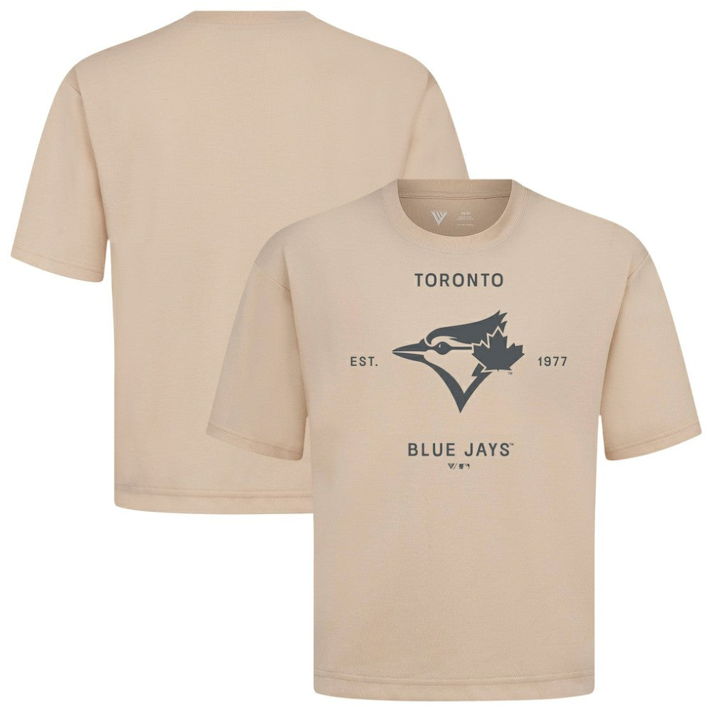 Toronto Blue Jays Levelwear Crossway Oversized Luxe Signature Knit T-Shirt | MLB Sale