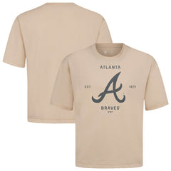 Atlanta Braves Levelwear Crossway Oversized Luxe Signature Knit T-Shirt | MLB Outlet