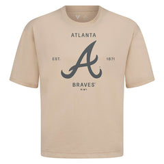 Atlanta Braves Levelwear Crossway Oversized Luxe Signature Knit T-Shirt | MLB Outlet