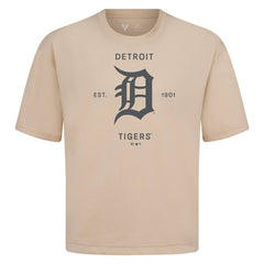Detroit Tigers Levelwear Crossway Oversized Luxe Signature Knit T-Shirt | MLB Shop