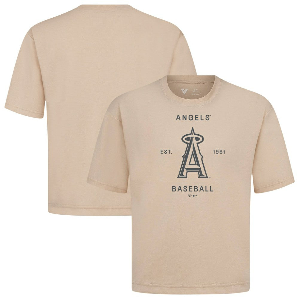 Los Angeles Angels Levelwear Crossway Oversized Luxe Signature Knit T-Shirt | MLB Shop