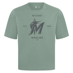 Miami Marlins Levelwear Crossway Oversized Luxe Signature Knit T-Shirt | MLB On Sale