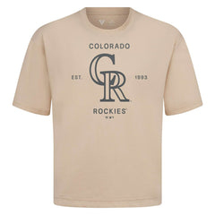 Colorado Rockies Levelwear Crossway Oversized Luxe Signature Knit T-Shirt | MLB Discount