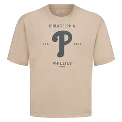 Philadelphia Phillies Levelwear Crossway Oversized Luxe Signature Knit T-Shirt | MLB Shop