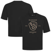Milwaukee Brewers Levelwear Crossway Oversized Luxe Signature Knit T-Shirt | MLB For sale
