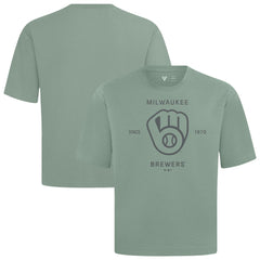 Milwaukee Brewers Levelwear Crossway Oversized Luxe Signature Knit T-Shirt | MLB Shop