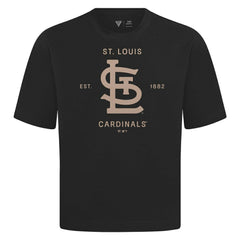 St. Louis Cardinals Levelwear Crossway Oversized Luxe Signature Knit T-Shirt | MLB Shop