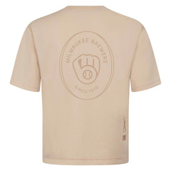 Milwaukee Brewers Levelwear Signet Oversized Luxe Signature Knit T-Shirt | MLB For sale
