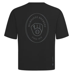 Milwaukee Brewers Levelwear Signet Oversized Luxe Signature Knit T-Shirt | MLB Outlet