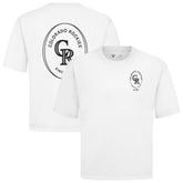 Colorado Rockies Levelwear Signet Oversized Luxe Signature Knit T-Shirt | MLB Shop