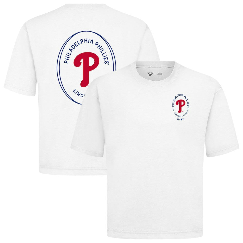 Philadelphia Phillies Levelwear Signet Oversized Luxe Signature Knit T-Shirt | MLB Discount