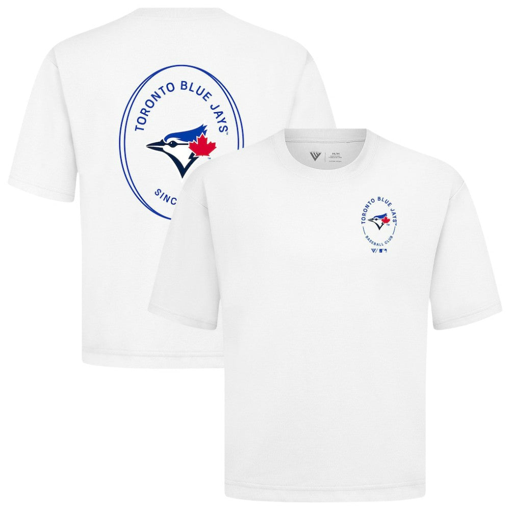 Toronto Blue Jays Levelwear Signet Oversized Luxe Signature Knit T-Shirt | MLB On Sale