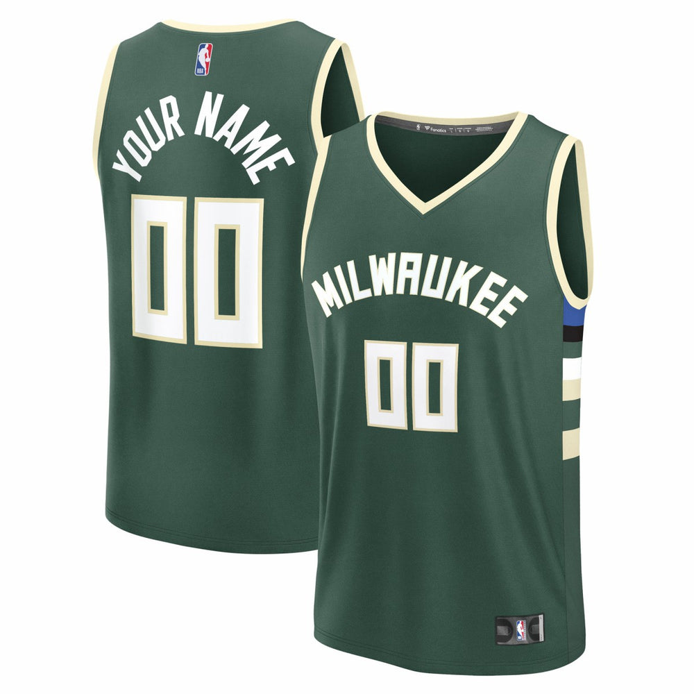 Milwaukee Bucks Youth Fast Break Custom Replica Jersey For Sale