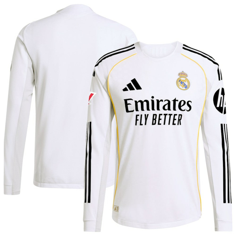 Real Madrid 2025/26 Home Long Sleeve Jersey White - Adidas