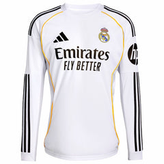 Real Madrid 2025/26 Home Replica Long Sleeve Jersey White - Adidas
