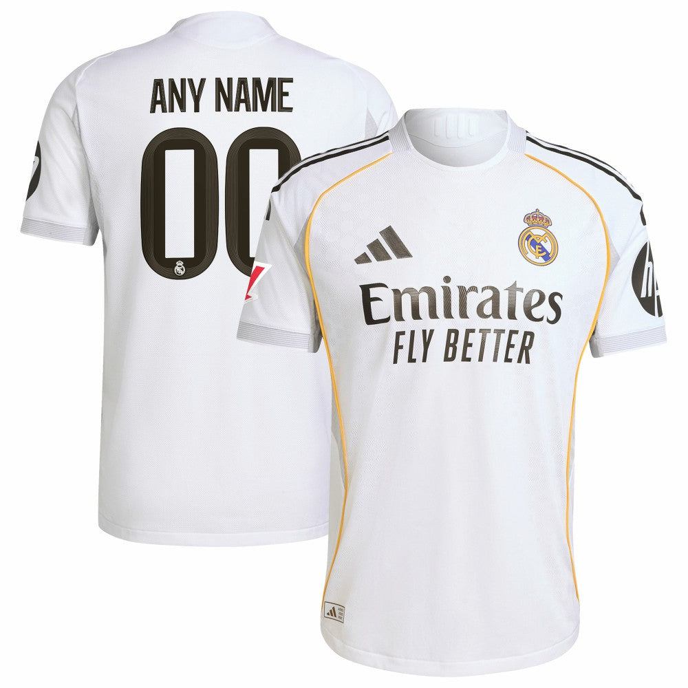 Real Madrid 2025/26 Home Custom Jersey White - Adidas