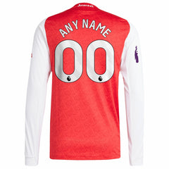 Arsenal 2025/26 Home Long Sleeve Custom Jersey Red - Adidas