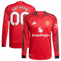 Manchester United Home 2025/26 Custom Long Sleeve Jersey Red - Adidas