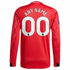 Manchester United Home 2025/26 Custom Long Sleeve Jersey Red - Adidas