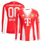 Bayern Munich 2025/26 Home Replica Long Sleeve Custom Jersey Red - Adidas