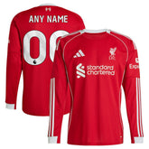 Liverpool 2025/26 Home Custom Replica Long Sleeve Jersey Red - Adidas