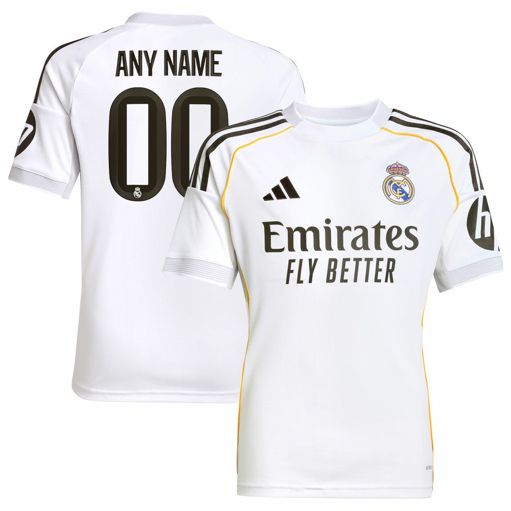 Real Madrid Youth 2025/26 Home Replica Custom Jersey White - Adidas