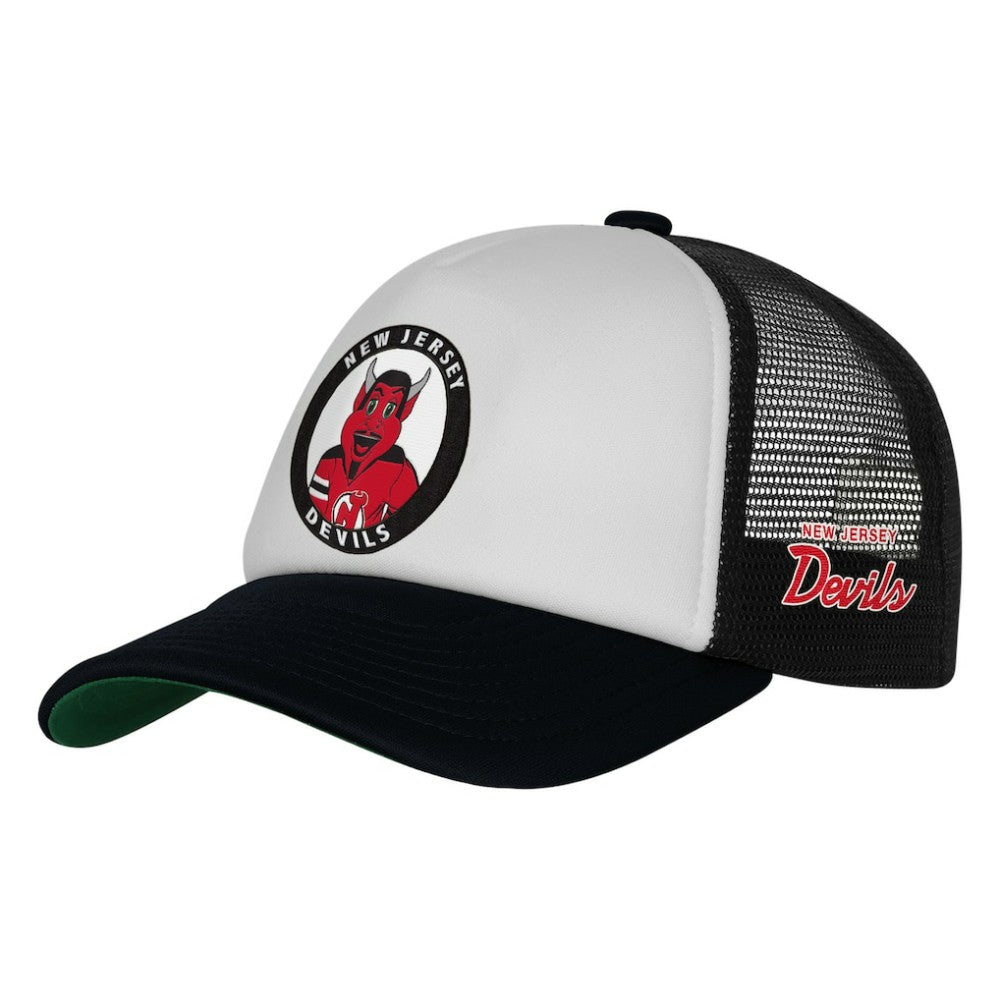 New Jersey Devils Mitchell & Ness Youth Mascot Adjustable Trucker Hat Outlet