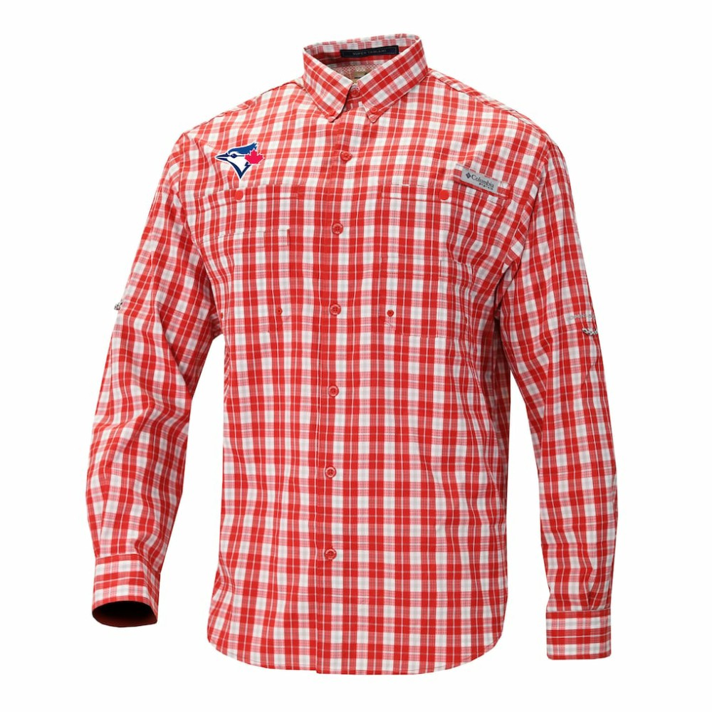 Toronto Blue Jays Columbia Super Tamiami Omni-Shade Long Sleeve Button-Down Shirt | MLB Discount
