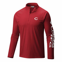 Cincinnati Reds Columbia Terminal Tackle Omni-Wick Raglan Quarter-Zip Pullover | MLB For sale