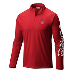 Boston Red Sox Columbia Terminal Tackle Omni-Wick Raglan Quarter-Zip Pullover | MLB Online