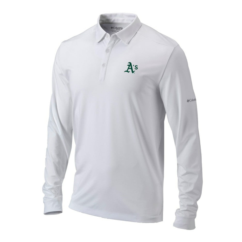 Athletics Columbia Omni-Wick Pin High Long Sleeve Polo | MLB Shop