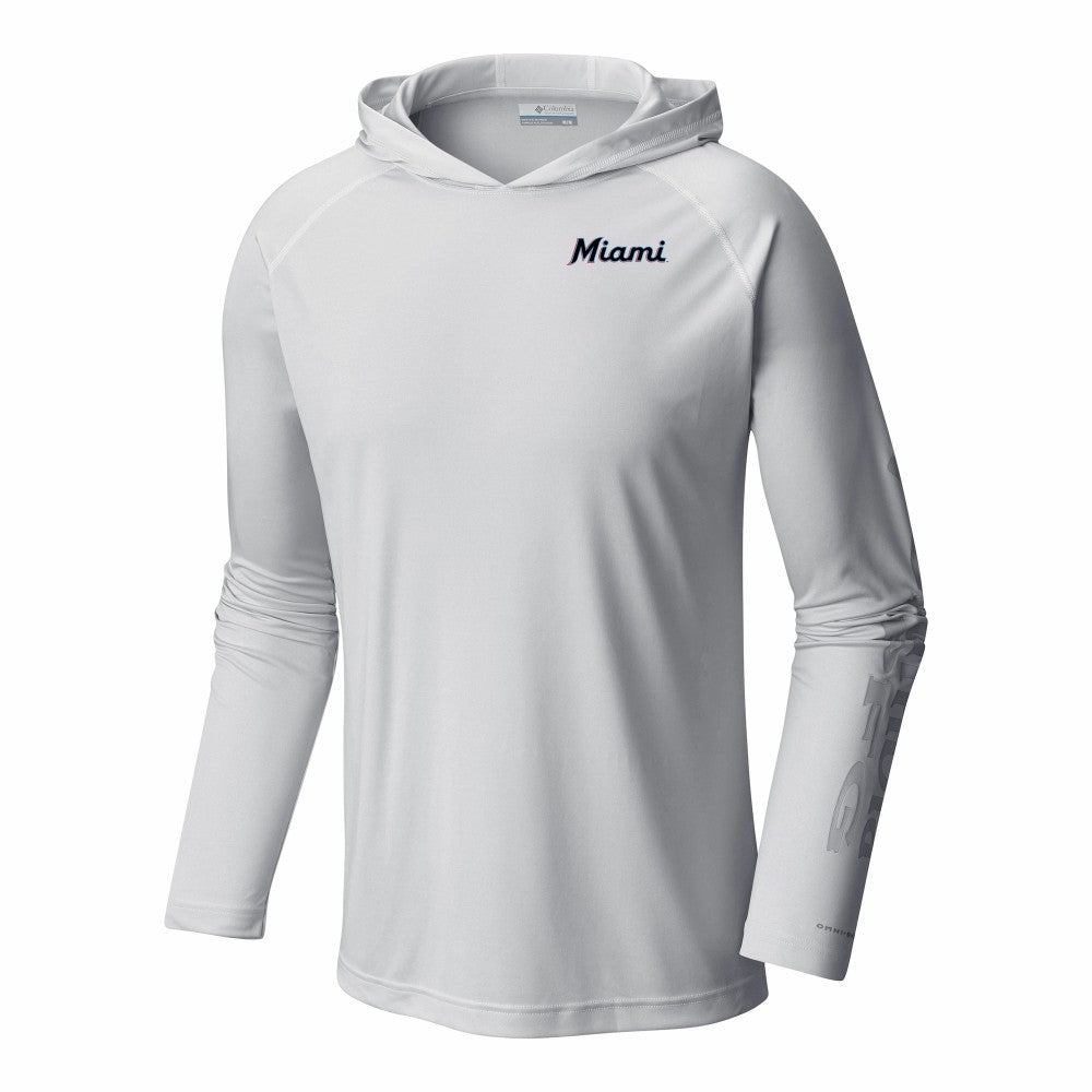 Miami Marlins Columbia Terminal Tackle Omni-Shade Pullover Hoodie | MLB US