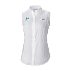 Miami Dolphins Columbia Women's Historic Tamiami Omni-Shade Sleeveless Button-Up Shirt