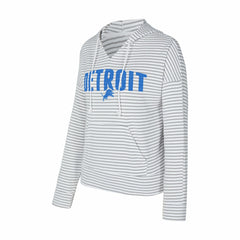 Detroit Lions Concepts Sport Women's Liftoff Striped V-Neck Hoodie