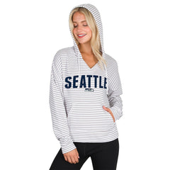 Seattle Seahawks Concepts Sport Women's Liftoff Striped V-Neck Hoodie