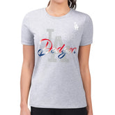 Los Angeles Dodgers G-III 4Her by Carl Banks Women's Super-Slim Fit Lightweight Shadow Logo Graphic T-Shirt | MLB Near me