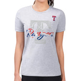 Texas Rangers G-III 4Her by Carl Banks Women's Super-Slim Fit Lightweight Shadow Logo Graphic T-Shirt | MLB On Sale