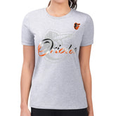 Baltimore Orioles G-III 4Her by Carl Banks Women's Super-Slim Fit Lightweight Shadow Logo Graphic T-Shirt | MLB Discount