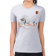 Baltimore Orioles G-III 4Her by Carl Banks Women's Super-Slim Fit Lightweight Shadow Logo Graphic T-Shirt | MLB Discount