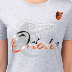 Baltimore Orioles G-III 4Her by Carl Banks Women's Super-Slim Fit Lightweight Shadow Logo Graphic T-Shirt | MLB Discount