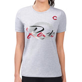 Cincinnati Reds G-III 4Her by Carl Banks Women's Super-Slim Fit Lightweight Shadow Logo Graphic T-Shirt | MLB New
