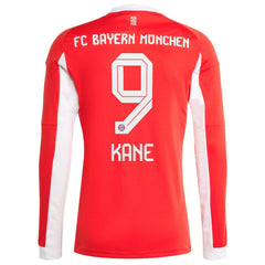 Harry Kane Bayern Munich 2025/26 Home Replica Long Sleeve Jersey Red - Adidas