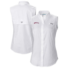 Los Angeles Angels Columbia Women's Tamiami Sleeveless Shirt | MLB Online