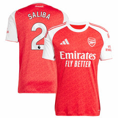 William Saliba Arsenal 2025/26 Home Replica Player Jersey Red - Adidas