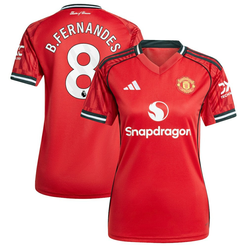 Bruno Fernandes Manchester United Women's Home 2025/26 Replica Player Jersey Red - Adidas