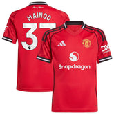 Kobbie Mainoo Manchester United Youth Home 2025/26 Replica Player Jersey Red - Adidas