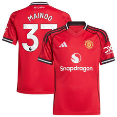 Kobbie Mainoo Manchester United Youth Home 2025/26 Replica Player Jersey Red - Adidas