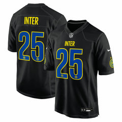 Inter Milan 2025 Soccer x NFL Game Jersey Black - Nike